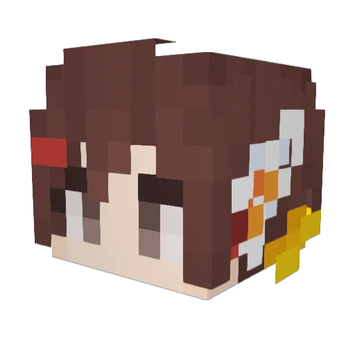 xiao_K_ren Minecraft avatar head, 3D render