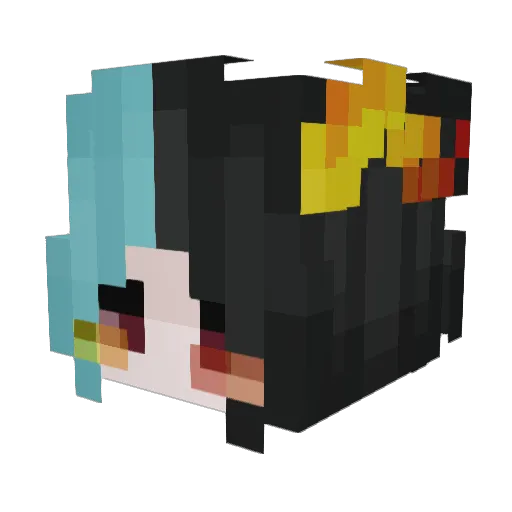 xiao_daigua Minecraft avatar head, 3D render