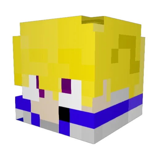 xiao_k6 Minecraft avatar head, 3D render