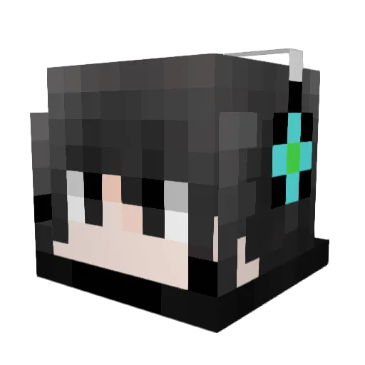 xiao_leng Minecraft avatar head, 3D render
