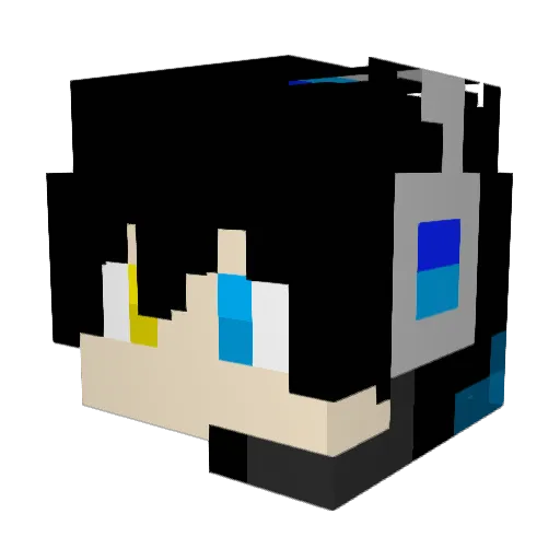 xiao_long7 Minecraft avatar head, 3D render