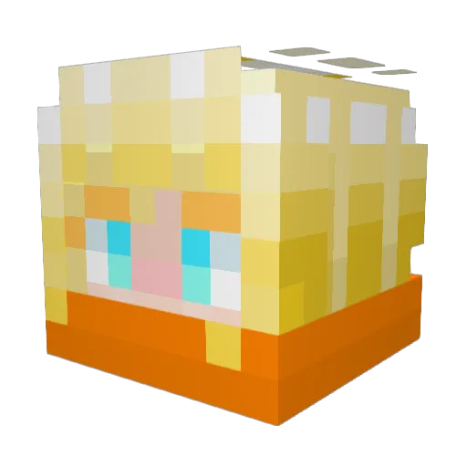 xiao_pi_ Minecraft avatar head, 3D render