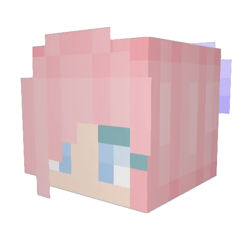 xiao_yv Minecraft avatar head, 3D render