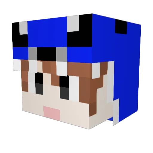 xiaobailong666 Minecraft avatar head, 3D render