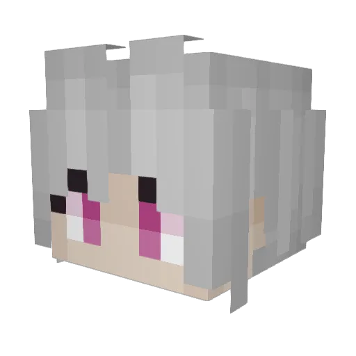 xiaobaiyiya Minecraft avatar head, 3D render