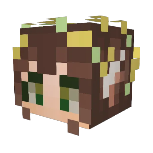 xiaociao Minecraft avatar head, 3D render