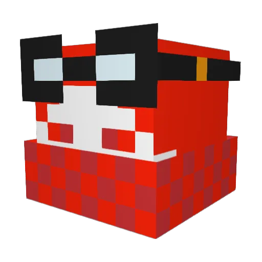 xiaocun Minecraft avatar head, 3D render