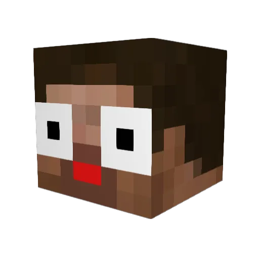 xiaoduxu Minecraft avatar head, 3D render