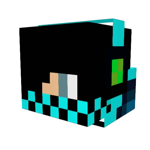 xiaoface Minecraft avatar head, 3D render