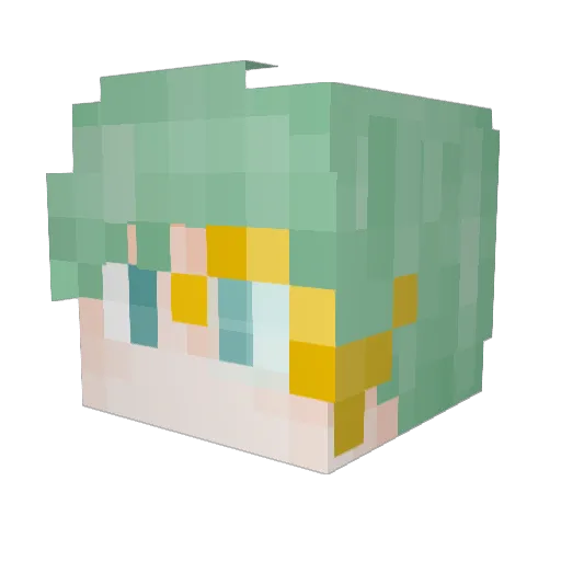 xiaofan0 Minecraft avatar head, 3D render