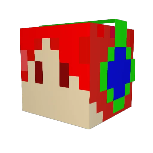 xiaoho Minecraft avatar head, 3D render