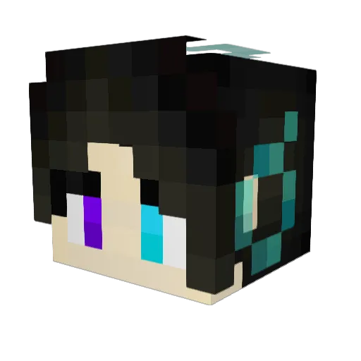 xiaohutuxian Minecraft avatar head, 3D render