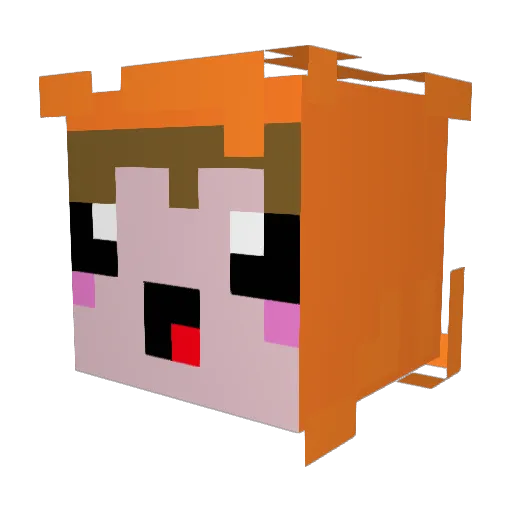 xiaolaodan Minecraft avatar head, 3D render