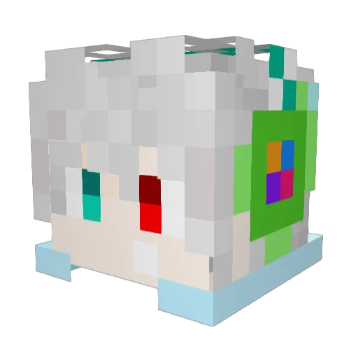 xiaolinyi Minecraft avatar head, 3D render