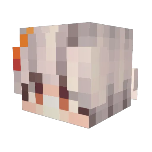 xiaomingbuli Minecraft avatar head, 3D render