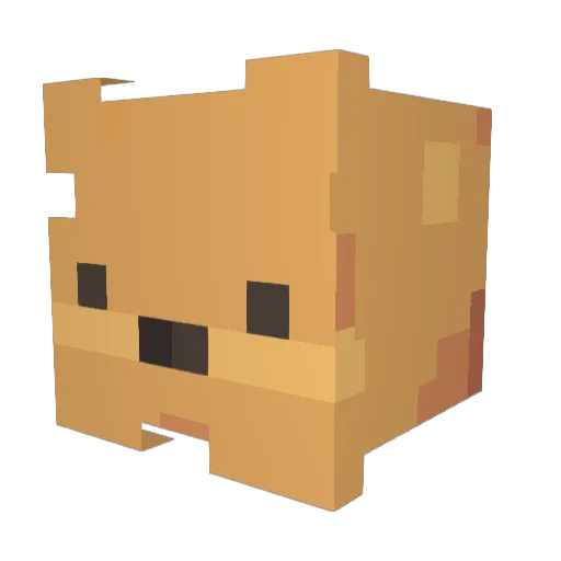 xiaotongkubu Minecraft avatar head, 3D render