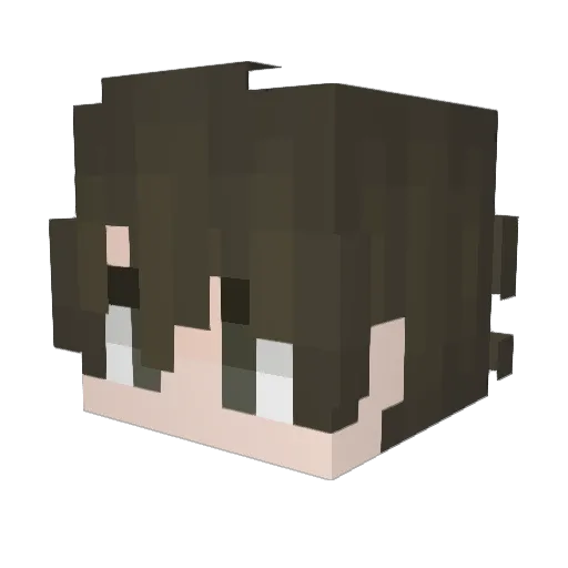xiaowenou Minecraft avatar head, 3D render