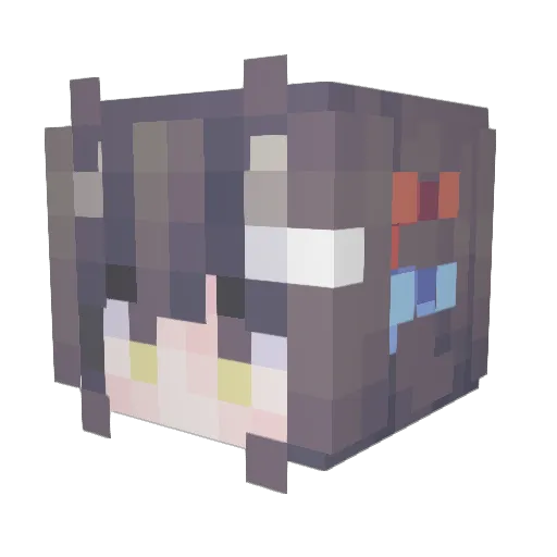 xiaoxijun Minecraft avatar head, 3D render