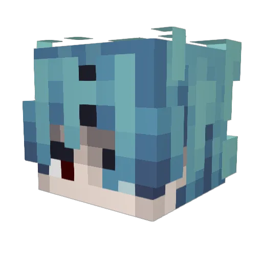 xiaoxuebei Minecraft avatar head, 3D render