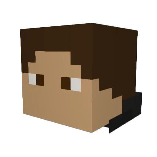 xiazhang Minecraft avatar head, 3D render