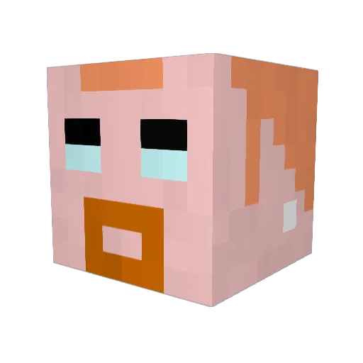 xidlbix Minecraft avatar head, 3D render