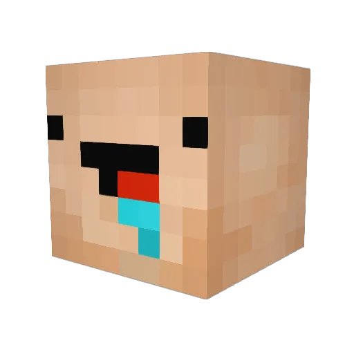 xignited Minecraft avatar head, 3D render