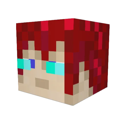 xiii_Dex Minecraft avatar head, 3D render