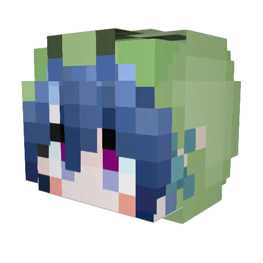 xin_ai Minecraft avatar head, 3D render