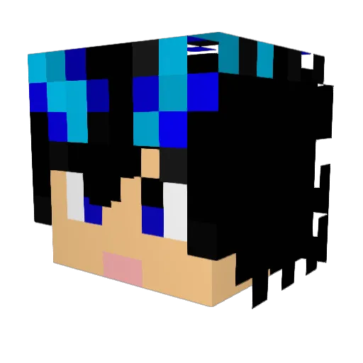 xin_zai Minecraft avatar head, 3D render