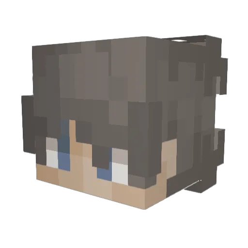 xiongxiaopen Minecraft avatar head, 3D render