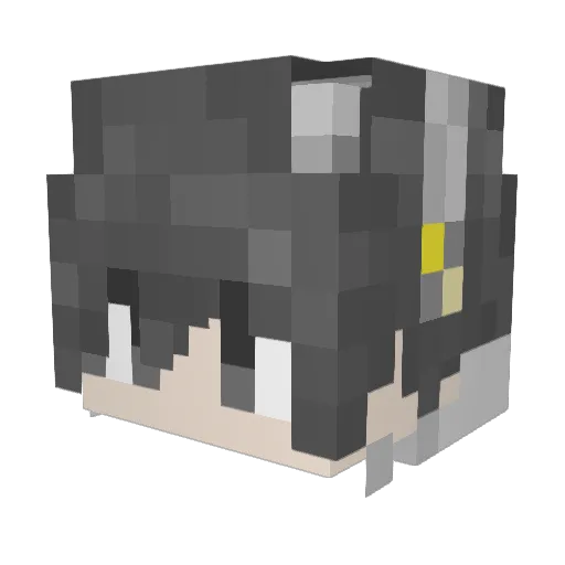 xiuXD Minecraft avatar head, 3D render