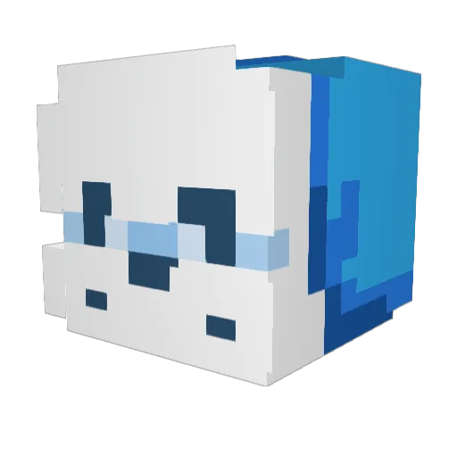 xiv_Jinping Minecraft avatar head, 3D render