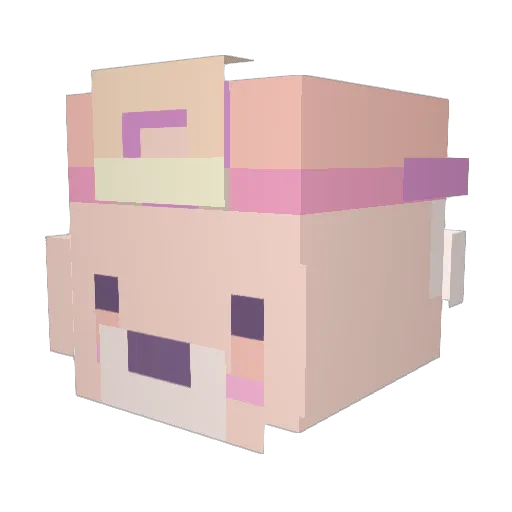 xiyeun Minecraft avatar head, 3D render