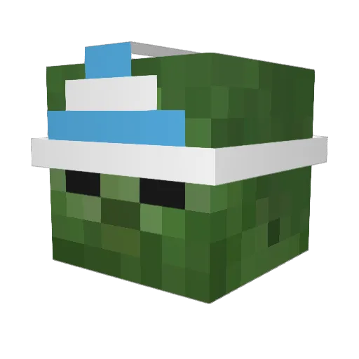 xjchang Minecraft avatar head, 3D render