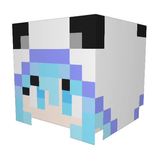 xjdjow Minecraft avatar head, 3D render