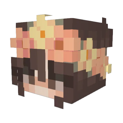 xkimlan Minecraft avatar head, 3D render