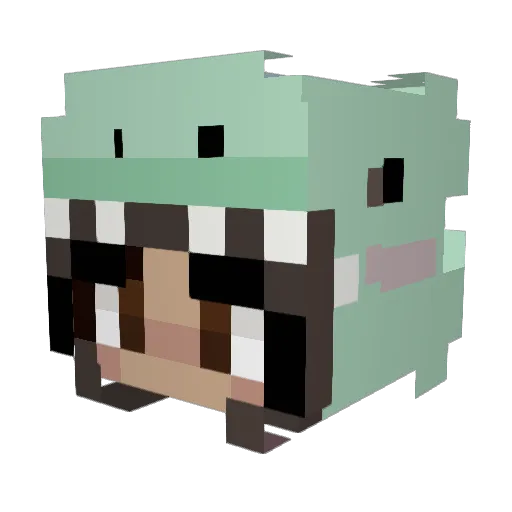 xkkye Minecraft avatar head, 3D render