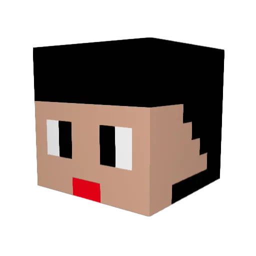 xksxks Minecraft avatar head, 3D render