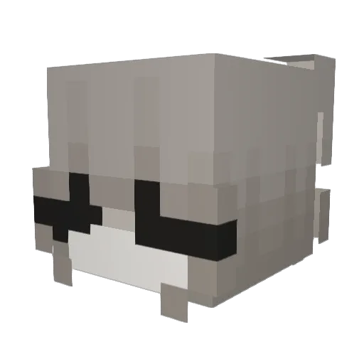 xkuni Minecraft avatar head, 3D render