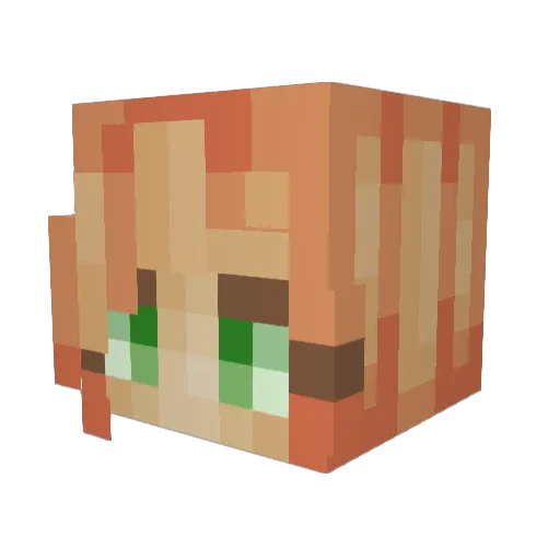 xkxk Minecraft avatar head, 3D render