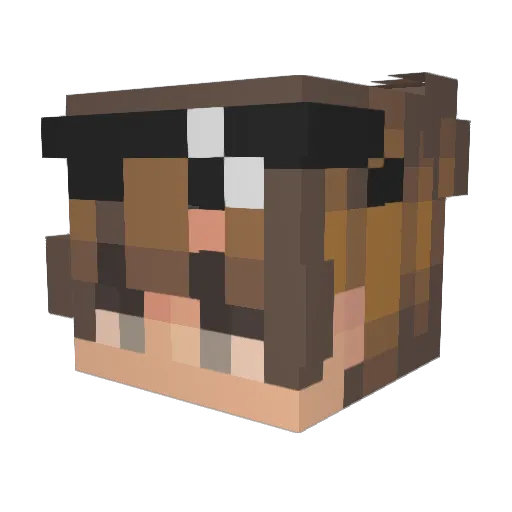 xkzv Minecraft avatar head, 3D render