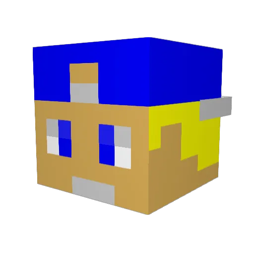xlHollow Minecraft avatar head, 3D render