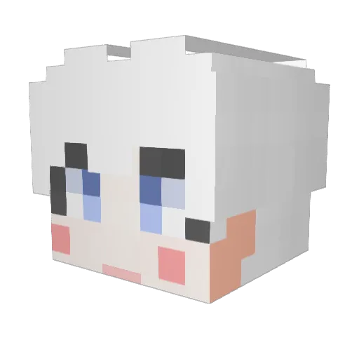 xlabel Minecraft avatar head, 3D render