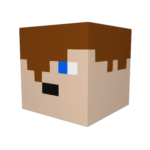 xld72 Minecraft avatar head, 3D render