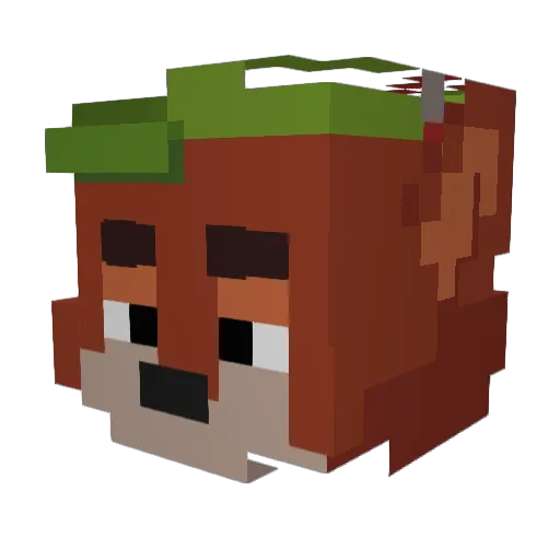 xleno Minecraft avatar head, 3D render
