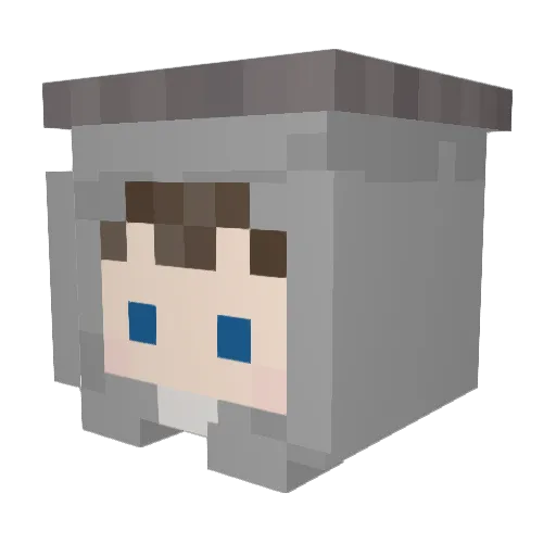 xlo_or Minecraft avatar head, 3D render