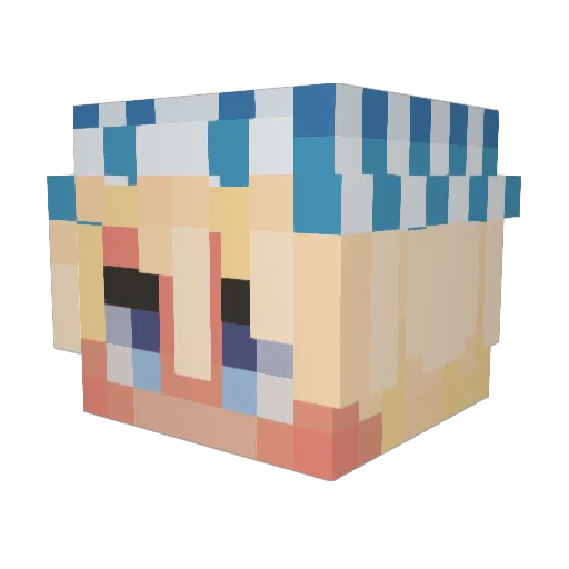 xlsh Minecraft avatar head, 3D render