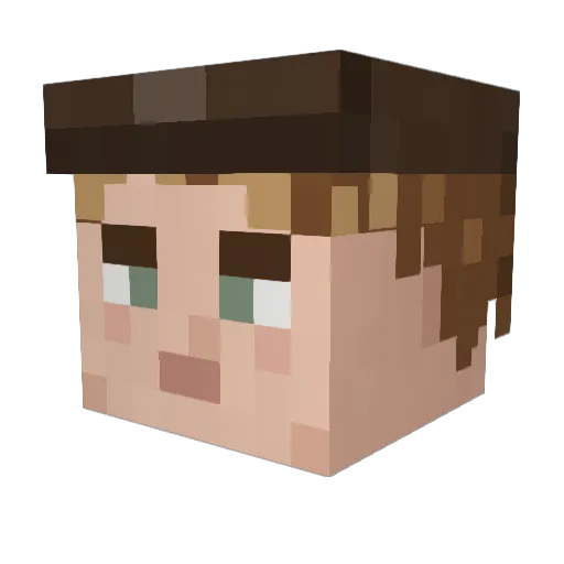 xlu1caa Minecraft avatar head, 3D render