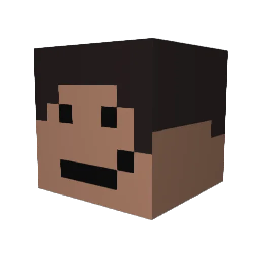 xlyozu Minecraft avatar head, 3D render