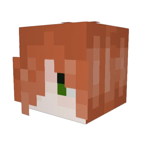 xmacreadyred Minecraft avatar head, 3D render